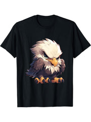 Bald Eagles Bald Eagle T-Shirt 180G 100% Cotton Printed Round Neck Short-Sleeve T-Shirt, Gifts for Men Dad Husband Grandpa, S-XXXL, Black