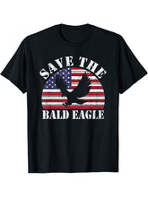 American Bald Eagle - Distressed USA Flag T-Shirt 180G 100% Cotton Printed Round Neck Short-Sleeve T-Shirt, Gifts for Men Dad Husband Grandpa, S-XXXL, Black