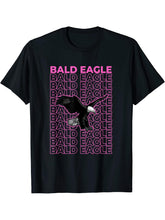 Bald Eagle Pastel Aesthetic T-Shirt 180G 100% Cotton Printed Round Neck Short-Sleeve T-Shirt, Gifts for Men Dad Husband Grandpa, S-XXXL, Black