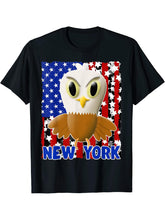 Boy Girl New York Bald Eagle Tshirt American Flag Boys Girls T-Shirt 180G 100% Cotton Printed Round Neck Short-Sleeve T-Shirt, Gifts for Men Dad Husband Grandpa, S-XXXL, Black