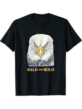 Proudly Balding Proud Bald Headed Eagle Bald T-Shirt 180G 100% Cotton Printed Round Neck Short-Sleeve T-Shirt, Gifts for Men Dad Husband Grandpa, S-XXXL, Black