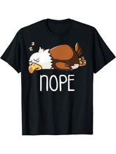 Nope Not Today Sleeping American Bald Eagle Nap Early Bird T-Shirt 180G 100% Cotton Printed Round Neck Short-Sleeve T-Shirt, Gifts for Men Dad Husband Grandpa, S-XXXL, Black