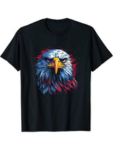 American Bald Eagle Men Women Boy Girl T-Shirt 180G 100% Cotton Printed Round Neck Short-Sleeve T-Shirt, Gifts for Men Dad Husband Grandpa, S-XXXL, Black
