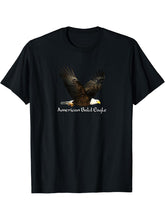 American Bald Eagle T-Shirt 180G 100% Cotton Printed Round Neck Short-Sleeve T-Shirt, Gifts for Men Dad Husband Grandpa, S-XXXL, Black