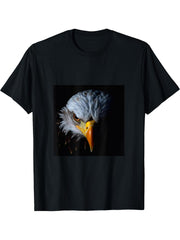 Eagle Bald T-Shirt 180G 100% Cotton Printed Round Neck Short-Sleeve T-Shirt, Gifts for Men Dad Husband Grandpa, S-XXXL, Black