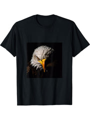 Eagle Bald T-Shirt 180G 100% Cotton Printed Round Neck Short-Sleeve T-Shirt, Gifts for Men Dad Husband Grandpa, S-XXXL, Black