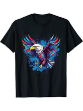 American Bald Eagle Men Women Boy Girl T-Shirt 180G 100% Cotton Printed Round Neck Short-Sleeve T-Shirt, Gifts for Men Dad Husband Grandpa, S-XXXL, Black