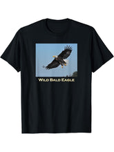 Wild Bald Eagle Flying T-shirt Detailed Close-up 180G 100% Cotton Printed Round Neck Short-Sleeve T-Shirt, Gifts for Men Dad Husband Grandpa, S-XXXL, Black