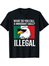 Funny Immigration Shirt Mexican Bald Eagle Illegal Pun T-Shirt 180G 100% Cotton Printed Round Neck Short-Sleeve T-Shirt, Gifts for Men Dad Husband Grandpa, S-XXXL, Black