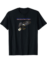 American Bald Eagle T-Shirt 180G 100% Cotton Printed Round Neck Short-Sleeve T-Shirt, Gifts for Men Dad Husband Grandpa, S-XXXL, Black