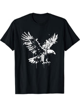 Bald Eagle - Vintage Eagle Newspaper Illustration T-Shirt 180G 100% Cotton Printed Round Neck Short-Sleeve T-Shirt, Gifts for Men Dad Husband Grandpa, S-XXXL, Black