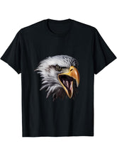 Crazy Bald Eagle Head T-Shirt 180G 100% Cotton Printed Round Neck Short-Sleeve T-Shirt, Gifts for Men Dad Husband Grandpa, S-XXXL, Black
