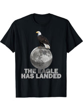 The Eagle Has Landed Gift Apollo 11 Moon Landing Souvenir T-Shirt 180G 100% Cotton Printed Round Neck Short-Sleeve T-Shirt, Gifts for Men Dad Husband Grandpa, S-XXXL, Black