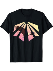 Bald Eagle Geometric T-Shirt, Bald Eagle Flying T-Shirt 180G 100% Cotton Printed Round Neck Short-Sleeve T-Shirt, Gifts for Men Dad Husband Grandpa, S-XXXL, Black