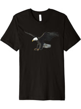 Majestic Flying American Bald Eagle Photo Portrait T-Shirt 180G 100% Cotton Printed Round Neck Short-Sleeve T-Shirt, Gifts for Men Dad Husband Grandpa, S-XXXL, Black