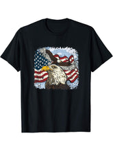 Vintage American Bald Eagle Flag American Bald Eagle T-Shirt 180G 100% Cotton Printed Round Neck Short-Sleeve T-Shirt, Gifts for Men Dad Husband Grandpa, S-XXXL, Black