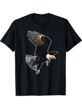 Majestic Flying American Bald Eagle T-Shirt 180G 100% Cotton Printed Round Neck Short-Sleeve T-Shirt, Gifts for Men Dad Husband Grandpa, S-XXXL, Black