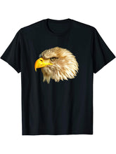Bald eagle cool eagle head T-Shirt 180G 100% Cotton Printed Round Neck Short-Sleeve T-Shirt, Gifts for Men Dad Husband Grandpa, S-XXXL, Black