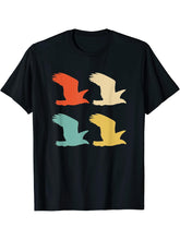 Retro Colors Bald Eagle Gift Bald Eagle T-Shirt 180G 100% Cotton Printed Round Neck Short-Sleeve T-Shirt, Gifts for Men Dad Husband Grandpa, S-XXXL, Black