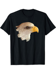 Bald Eagle T-Shirt | Patriotic Bald Eagle Tee 180G 100% Cotton Printed Round Neck Short-Sleeve T-Shirt, Gifts for Men Dad Husband Grandpa, S-XXXL, Black