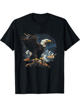 Majestic Breathtaking landscape Bird T-Shirt 180G 100% Cotton Printed Round Neck Short-Sleeve T-Shirt, Gifts for Men Dad Husband Grandpa, S-XXXL, Black