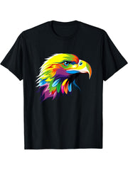 Eagle Bald Eagle T-Shirt 180G 100% Cotton Printed Round Neck Short-Sleeve T-Shirt, Gifts for Men Dad Husband Grandpa, S-XXXL, Black