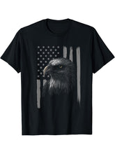 Independence Eagle Patriotic American Flag Glory Bald Eagle- T-Shirt 180G 100% Cotton Printed Round Neck Short-Sleeve T-Shirt, Gifts for Men Dad Husband Grandpa, S-XXXL, Black