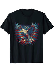 American Bald Eagle Men Women Boy Girl T-Shirt 180G 100% Cotton Printed Round Neck Short-Sleeve T-Shirt, Gifts for Men Dad Husband Grandpa, S-XXXL, Black