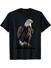 Bald Eagles Cool Design with a Bald Eagle T-Shirt 180G 100% Cotton Printed Round Neck Short-Sleeve T-Shirt, Gifts for Men Dad Husband Grandpa, S-XXXL, Black