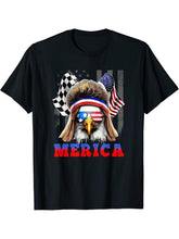 Funny American Patriotic Bald Eagle | Merica T-Shirt 180G 100% Cotton Printed Round Neck Short-Sleeve T-Shirt, Gifts for Men Dad Husband Grandpa, S-XXXL, Black