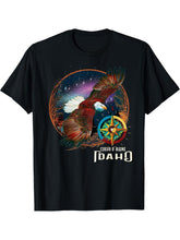 Coeur d' Alene Saint Joe River Dark Sky American Bald Eagle T-Shirt 180G 100% Cotton Printed Round Neck Short-Sleeve T-Shirt, Gifts for Men Dad Husband Grandpa, S-XXXL, Black