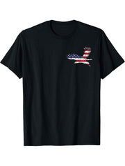 4th Of July Bald Eagle US Flag Pocket America Men Women Boy Girl T-Shirt 180G 100% Cotton Printed Round Neck Short-Sleeve T-Shirt, Gifts for Men Dad Husband Grandpa, S-XXXL, Black