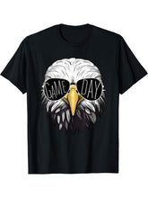 Touchdown American Football Game Day Thanksgiving Bald Eagle T-Shirt - Black, Small, Unisex-Adults/ Boy Girl - Football Fans, Athletes, Boy Girl, Adults - Short Sleeve T-Shirt 180G 100% Cotton Printed Round Neck Short-Sleeve T-Shirt, Gifts for Men Dad