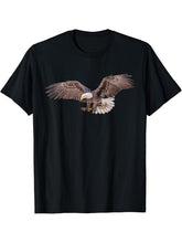 Majestic Flying American Bald Eagle T-Shirt 180G 100% Cotton Printed Round Neck Short-Sleeve T-Shirt, Gifts for Men Dad Husband Grandpa, S-XXXL, Black