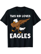 Cool Eagle Boy Girl Boys Dabbing Bald Flying Animal T-Shirt 180G 100% Cotton Printed Round Neck Short-Sleeve T-Shirt, Gifts for Men Dad Husband Grandpa, S-XXXL, Black