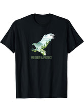 Preserve & Protect Vintage National Park Wildlife Bald Eagle T-Shirt 180G 100% Cotton Printed Round Neck Short-Sleeve T-Shirt, Gifts for Men Dad Husband Grandpa, S-XXXL, Black