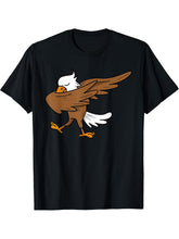 Dabbing Eagle | Large Bird America Hilarious USA Gift T-Shirt 180G 100% Cotton Printed Round Neck Short-Sleeve T-Shirt, Gifts for Men Dad Husband Grandpa, S-XXXL, Black