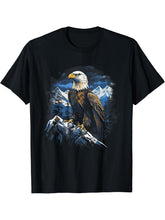 Majestic Breathtaking Bird Nature Freedom USA T-Shirt 180G 100% Cotton Printed Round Neck Short-Sleeve T-Shirt, Gifts for Men Dad Husband Grandpa, S-XXXL, Black
