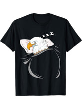 Eagle Sleeping Animal Pajamas Nap PJs Outfit Gift Bald Eagle T-Shirt 180G 100% Cotton Printed Round Neck Short-Sleeve T-Shirt, Gifts for Men Dad Husband Grandpa, S-XXXL, Black