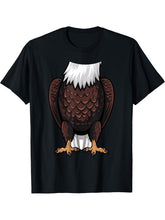 Bald Eagle Halloween Outfit Funny Simple Boy Girl Costume Idea T-Shirt 180G 100% Cotton Printed Round Neck Short-Sleeve T-Shirt, Gifts for Men Dad Husband Grandpa, S-XXXL, Black