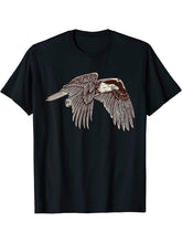 Eagle - Soaring - American Symbol T-Shirt 180G 100% Cotton Printed Round Neck Short-Sleeve T-Shirt, Gifts for Men Dad Husband Grandpa, S-XXXL, Black