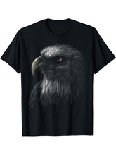 cute bald eagle head black art for lovers eagles birds T-Shirt 180G 100% Cotton Printed Round Neck Short-Sleeve T-Shirt, Gifts for Men Dad Husband Grandpa, S-XXXL, Black