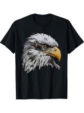 Bald Eagle Graphic American National Symbol Animal Design T-Shirt 180G 100% Cotton Printed Round Neck Short-Sleeve T-Shirt, Gifts for Men Dad Husband Grandpa, S-XXXL, Black