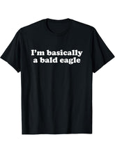 Funny Bald Eagle Gift for Boys Girls Men or Women T-Shirt 180G 100% Cotton Printed Round Neck Short-Sleeve T-Shirt, Gifts for Men Dad Husband Grandpa, S-XXXL, Black