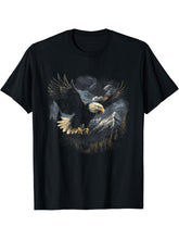 Eagle Bird Mountains T-Shirt 180G 100% Cotton Printed Round Neck Short-Sleeve T-Shirt, Gifts for Men Dad Husband Grandpa, S-XXXL, Black