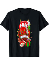 Santa Hat Sports Design Christmas Football For Men Boys T-Shirt 180G 100% Cotton Printed Round Neck Short-Sleeve T-Shirt, Gifts for Men Dad Husband Grandpa, S-XXXL, Black