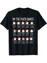 Do the math dance santa claus T-Shirt 180G 100% Cotton Printed Round Neck Short-Sleeve T-Shirt, Gifts for Men Dad Husband Grandpa, S-XXXL, Black
