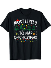 Santa Family Pajama Matching T-Shirt 180G 100% Cotton Printed Round Neck Short-Sleeve T-Shirt, Gifts for Men Dad Husband Grandpa, S-XXXL, Black