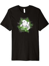 Bald Eagle. USA. Fractal. Premium T-Shirt 180G 100% Cotton Printed Round Neck Short-Sleeve T-Shirt, Gifts for Men Dad Husband Grandpa, S-XXXL, Black