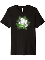 Bald Eagle. USA. Fractal. Premium T-Shirt 180G 100% Cotton Printed Round Neck Short-Sleeve T-Shirt, Gifts for Men Dad Husband Grandpa, S-XXXL, Black